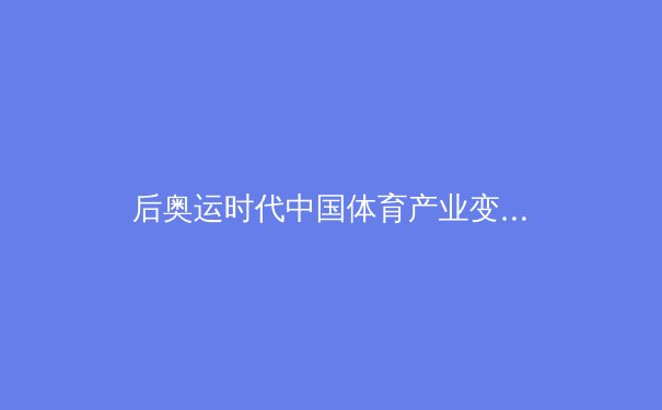 后奥运时代中国体育产业变革：政策红利与商业机遇深度解析 - 2
